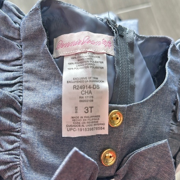 NWT Bonnie Jean 3T blue dress - Picture 3 of 4